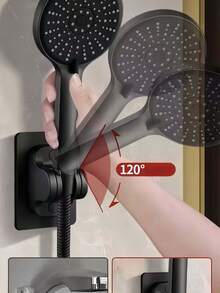 Premium 5-Mode High Pressure Shower Head Set - ABS Shower System With Adjustable Spray Modes And Wall Holder For Strong, Relaxing Shower Experience - Black - View 2