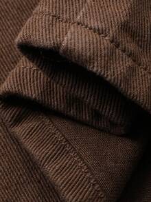 DAZY Women's Casual Solid Color Pocket Jacket And Wide Leg Jeans Set, Autumn/Winter - Brown - View 11