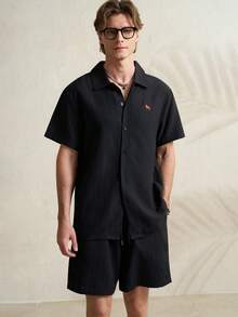 Airaco Men Shirt Co-Ords - Black - View 5
