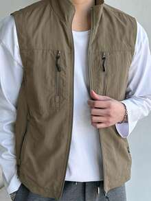 DAZY Military Green Outdoor Vest For Men, Summer - Army Green - View 8