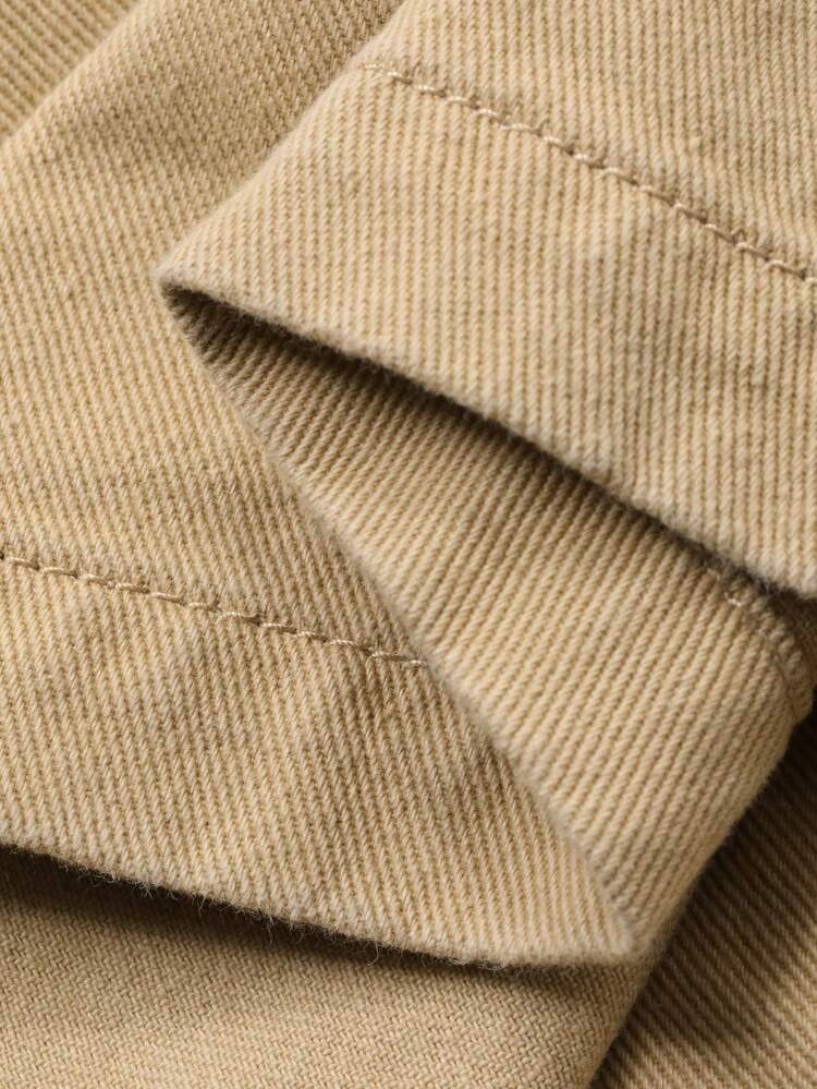 Women's Collared Half-Zip Waist Decor Short Casual Denim Dress