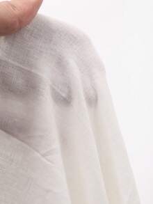 DAZY Women's Loose Solid Color Long Sleeve Linen Casual Shirt With Turndown Collar, Spring/Summer - Apricot - View 5