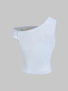 INAWLY Áo kiểu nữ và bé gái in hoa và chữ, dáng lệch vai, thắt nút xoắn, phong cách thường ngày, tươi tắn và dễ thương, mang đến cảm giác nghỉ dưỡng. - Màu xanh nhạt - Xem 2