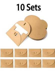 1/10/20/40/50PCS Mini Envelope & Blank Note Card Set - Kraft Paper Invitation Envelopes For Gift Cards, Wedding, Thank You Notes & Mailing - Multicolor - View 11