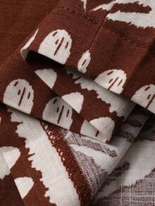 DAZY Botanical Print Loose Straight Leg Women Pajama Bottoms - Brown - View 7