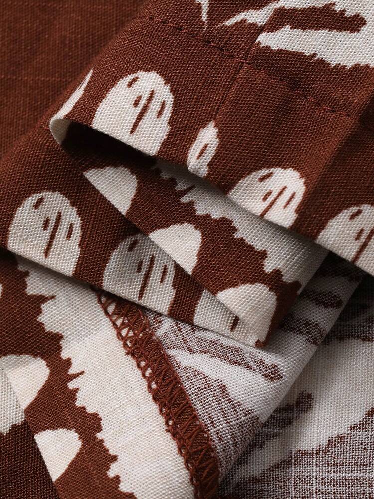 Botanical Print Loose Straight Leg Women Pajama Bottoms