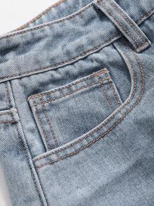 Pantalones cortos vaqueros versátiles y de moda para mujer, para primavera y verano, tipo falda-pantalón - Azul - Ver 8