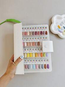 Set de tarjeta de color magnética para uñas - Prueba de color, pegatinas de uñas desmontables, folleto de exhibición de color degradado acrílico, soporte de exhibición de uñas desmontable - Multicolor - Ver 7