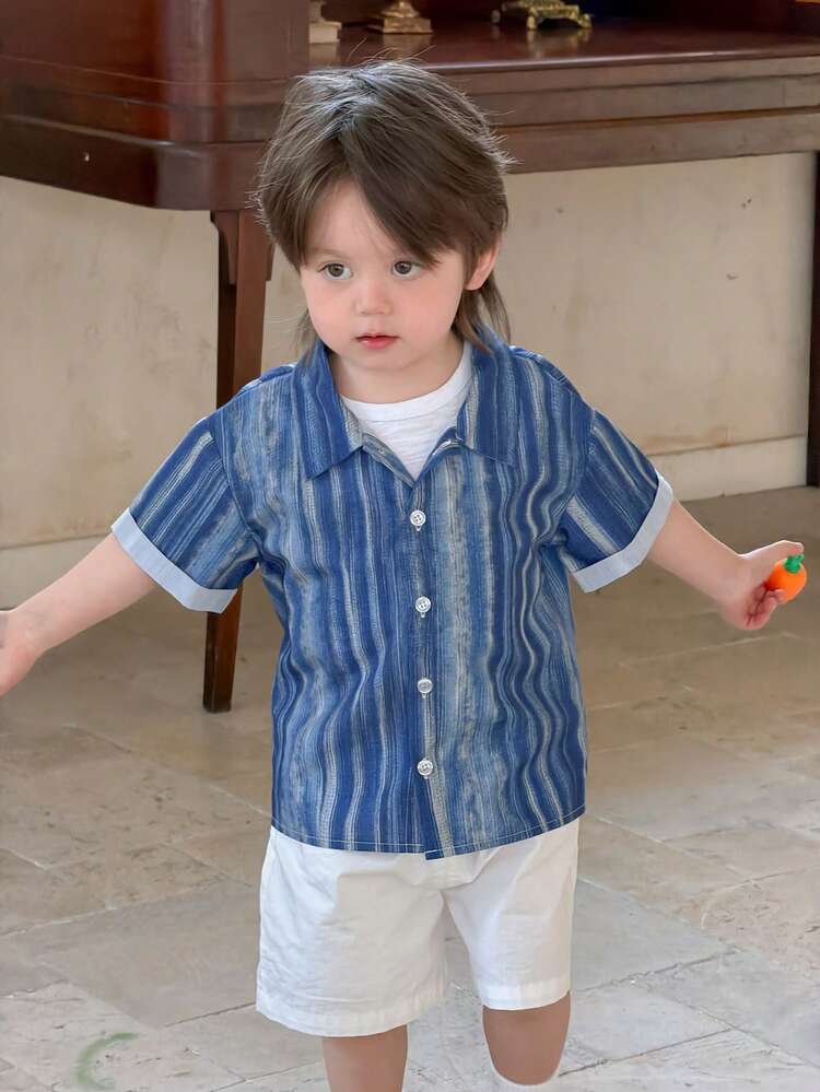 Baby Boys' Striped Casual Short Sleeve Top Summer
