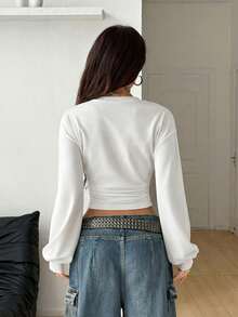 Coolane Casual Minimalist Street Style Black White Gray Lip Print Pattern Women's Thick Fleece Sweatshirt, Suitable For Autumn/Winter - Multicolor - View 2