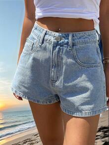 Dazy Tall Tall Women's Casual Denim Shorts - Light Wash - View 2