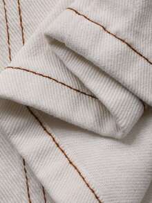 DAZY Women's Casual Denim Suit - Collared Top And Pants - White - View 8