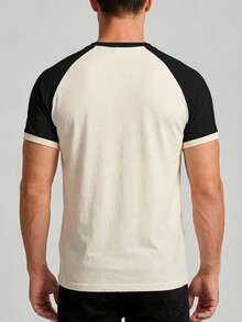 Ivalta Mexico Playera Para Caballero - Cuello Redondo Manga Corta - Combinable Ranglan - Blanco/Negro - Ver 3