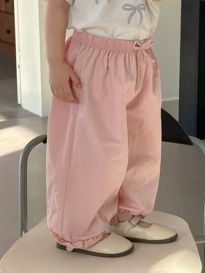 DAZY 女童夏季新款韩版碎花荷叶边灯笼裤，刺绣透气防蚊裤