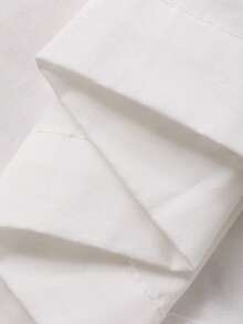 DAZY 女士弹力腰宽松纯色长裤，优雅休闲，适合度假、春秋季穿着 - 白色 - 查看 7