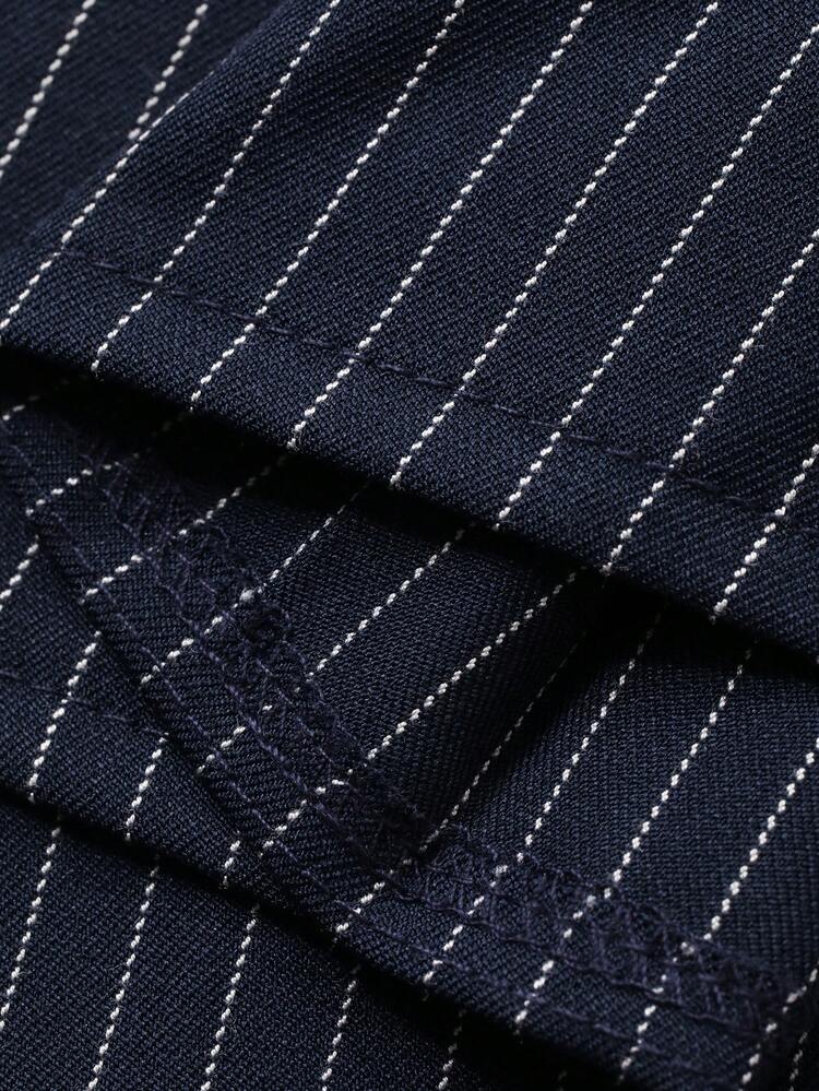 Dazy Plus Fashionable Striped Lapel Long Sleeve Tight Cropped Cardigan Shirt, Spring/Summer