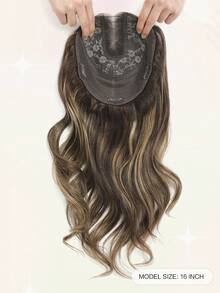 ZERO-NET 16英寸女士假发片，真人发丝，适合头发稀疏的女性，7.5x7.5英寸大底座，日常佩戴，挑染接发，夹式设计。 - S3/27 - 查看 2