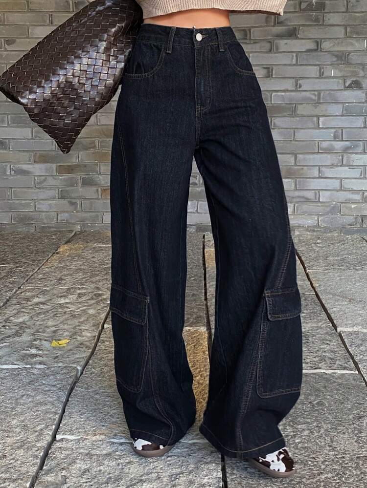 Women's Regular Mid-Rise Casual Banana Jeans Y2k