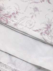 FRIFUL 女士优雅度假风全印花扭领羊腿袖收腰连衣裙 - 白色 - 查看 3