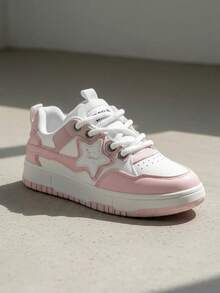 Tenis Casual para Mujer con Plataforma y Diseño Urbano en Colores Combinados - ROSA - Ver 4