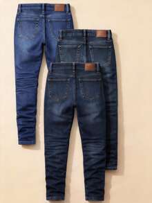 Set de 3 Jeans para Niño Mezclilla Casual Ajuste Cómodo Uso Diario - Multicolor - Ver 2