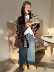 DAZY Tween Girls' Pocketed Wide Leg Loose Casual Versatile Jeans - Blue - View 2