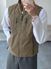 DAZY Military Green Outdoor Vest For Men, Summer - Army Green - View 5