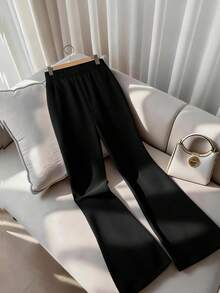 GlowEve CURVE Quần công sở thời trang dáng rộng dành cho nữ cỡ lớn - màu đen - Xem 2