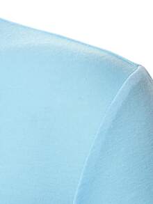 Manfinity Homme Men's Casual Daily/Office/Commute Contrast Piping Embroidered Short Sleeve Polo Shirt, Summer - Baby Blue - View 4