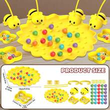 MINKOJA 一套新奇蜜蜂棋盘游戏玩具，寓教于乐的钓鱼游戏，适合亲子互动，多人游戏，完美礼物（适合3岁以上儿童） - 彩色 - 查看 9