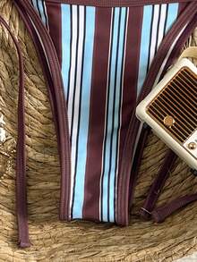 Bonvoyette 新款复古条纹性感两件式女式泳衣 - 彩色 - 查看 3