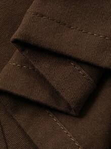 DAZY Women's Collared Side Tie Shirt And Loose Wide Leg Jeans Casual 2-Piece Suit