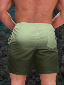 Manfinity Swimmode Men's Summer Gradient Drawstring Waist Beach Shorts (Printed Irregular Pattern) - Multicolor - View 2