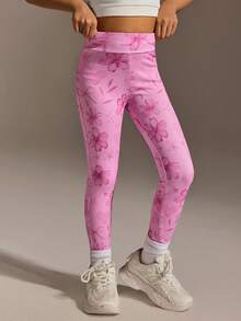 Young Girls Clothing Sports Outdoor Girls Pink Pattern Yoga Yoga Tight Pants High Elasticity Free Stretch Fashionable Versatile Classic Running, Cycling And Hiking Sports Pants - Pink - View 5