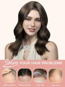 ZERO-NET 115克 16英寸 女士真人发片 8x8英寸大底座 适合头发稀疏的女性 - Natural Black - 查看 10