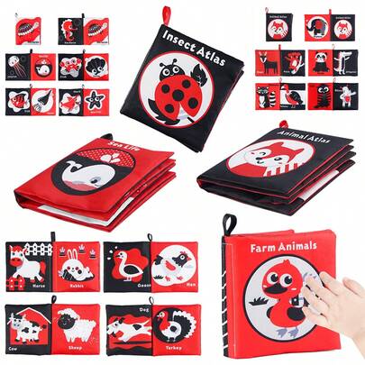 MINKOJA MINKOJA Baby Flipping Small Cloth Book,Soft Cloth Book,Folded Tactile Book,Bath Books,Waterproof Book,Infants,Easter,Easter Gift,Childen's Day,Baby Books, Baby Toys,Baby Sensory,Baby Toys,Baby Early Educational Toys & Baby Mirrors