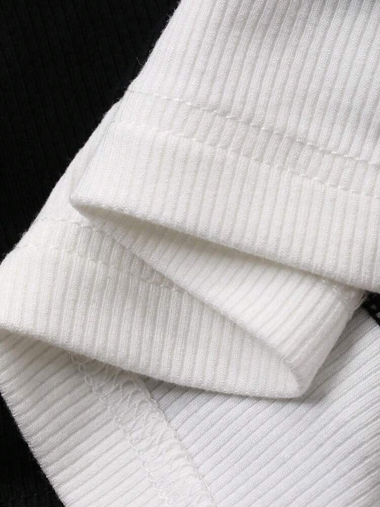 Baby Girl Korean Style Frill Trim Short Sleeve Top