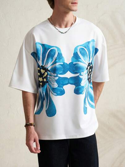 Manfinity Dauomo 男士印花圆领短袖休闲百搭T恤