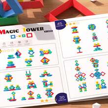 MINKOJA - SELECTS Juguetes de bloques de construcción apilables en forma de pirámide STEM, bloques apilables, regalo de Pascua, regalo del Día del Niño, bloques de construcción, juegos de bloques de construcción, aprendizaje en el aula, juguetes para niños, juguetes antiestrés, juguetes de apilamiento para niños - Multicolor - Ver 5