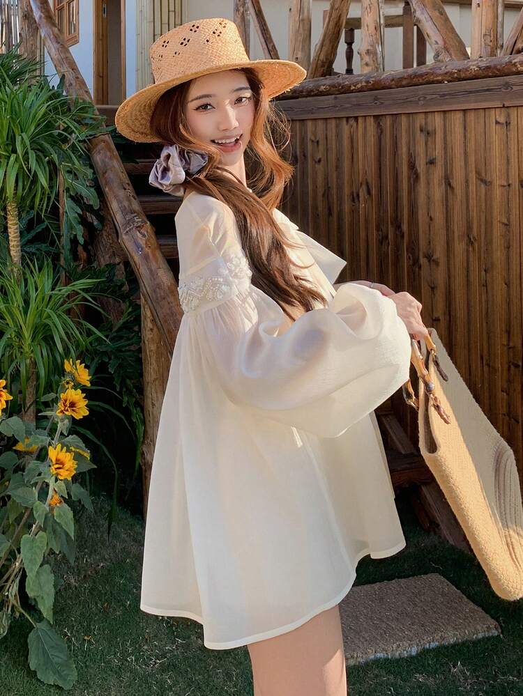 Women's Bow Tie Blouse Top, Summer Vacation Shirt