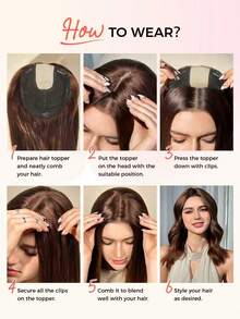 ZERO-NET 16英寸女士假发片，真人发丝，适合头发稀疏的女性，7.5x7.5英寸大底座，日常佩戴，挑染接发，夹式设计。 - S3/27 - 查看 13