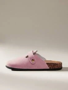 Solecia 女士时尚厚底拖鞋，方形扣设计，与女鞋完美搭配 - 粉色 - 查看 10