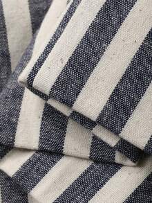 DAZY 女士优雅休闲撞色条纹弹力腰七分裤，卷边裤脚，适合春秋季穿着 - 藍色 - 查看 7