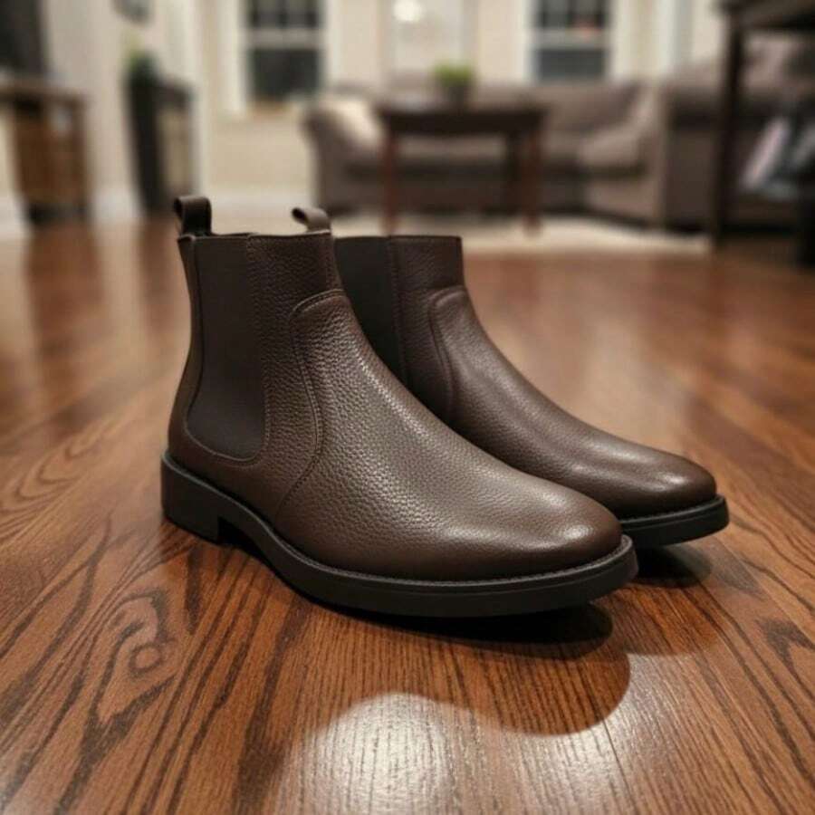 Botines Chelsea de hombre en color café con piel de res, diseño moderno y elegante para caballero - Café - Ver 1