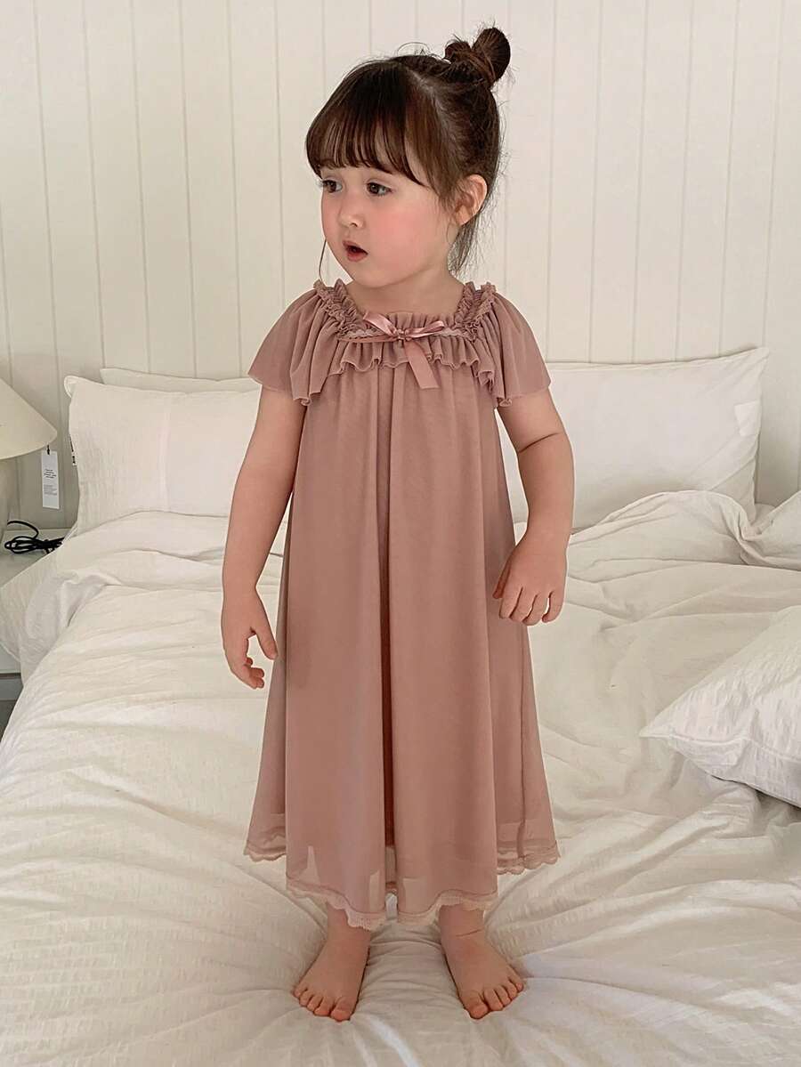 DAZY 婴幼儿女童休闲蝴蝶结舒适家居服 - 淺粉色 - 查看 1