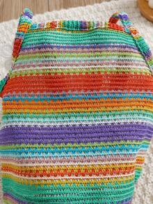 SHEIN Vintaside Kids 2pcs/Set Baby Girls Sleeveless Crop Top & Elastic Waist Shorts Set, Rainbow Striped Embroidered Floral, Casual Outfit For Daily, Beach, Summer - Multicolor - View 8