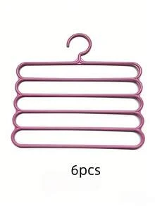 6-Pcs 4-Pcs /2-Pcs /1 Pc Wardrobe Storage Hangers, 5-Layer Plastic Scarf Rack, Optional Upgraded Thicker Version For Greater Durability. Wardrobe Hangers For Pants, Scarves, And Ties. - Multicolor - View 8