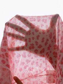 HautHeat Women's Leopard Print Long Sleeve Loungewear Top - Pink - View 8