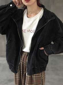 FRIFUL Women's Casual Washed Denim Jacket, Autumn