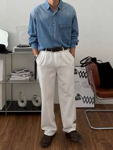 DAZY Men's Vintage Washed Blue Denim Jacket, Spring - Blue - View 5